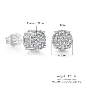 Hip Hop Ice Studded Earring for Men Iced Out Zircon Piercing Ear Accessories
