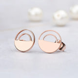 Round Hollow Earring Studs Women Jewelry Girl Nice C001