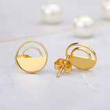 Round Hollow Earring Studs Women Jewelry Girl Nice C001