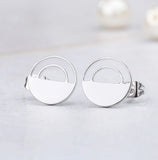 Round Hollow Earring Studs Women Jewelry Girl Nice C001