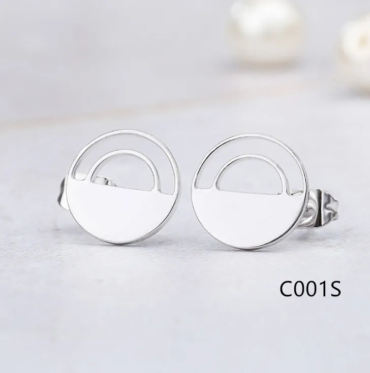 Round Hollow Earrings Women Jewelry Girl Nice C001