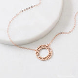 Round Hollow Nameplate 1-3 Name Necklace Men Women Silver Personalized Jewelry