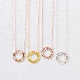 Round Hollow Nameplate 1-3 Name Necklace Men Women Silver Personalized Jewelry
