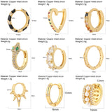 CZ Round Hoop Earrings for Women Heart Clip-On Jewelry