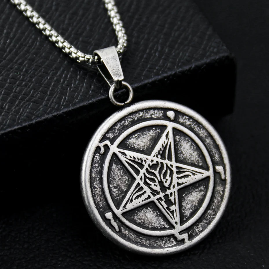 Satan Sheep Head Pendant Necklace Evil Symbol Jewelry