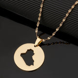 Iraq Map Pendant Necklace Patriotic Jewelry