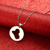 Iraq Map Pendant Necklace Patriotic Jewelry