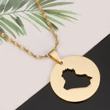 Iraq Map Pendant Necklace Patriotic Jewelry