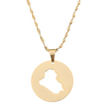 Iraq Map Pendant Necklace Patriotic Jewelry