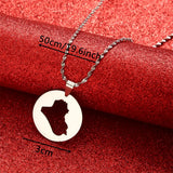 Iraq Map Pendant Necklace Patriotic Jewelry