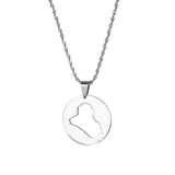 Iraq Map Pendant Necklace Patriotic Jewelry