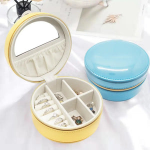 Mini Round Jewelry Box Earring Ring Organizer