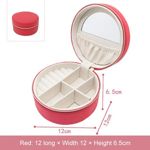Mini Round Jewelry Box Earring Ring Organizer
