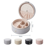 Travel Jewelry Box for Women High-end Leather Button Mini Case