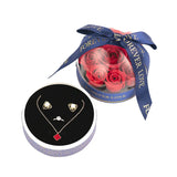 9 Roses Flower Jewelry Storage Set Box Necklace Ring Earring Organizer