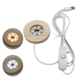 LED Lights Display Base Wooden Lighted Stand