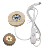 LED Lights Display Base Wooden Lighted Stand