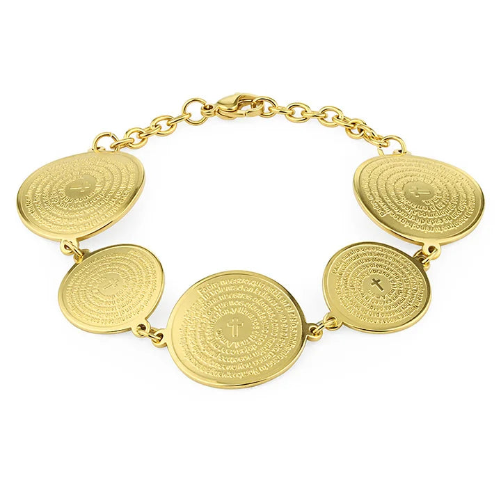 Lady Link Chain Bracelet - Spanish Prayer Bible - Stainless Steel Bangle