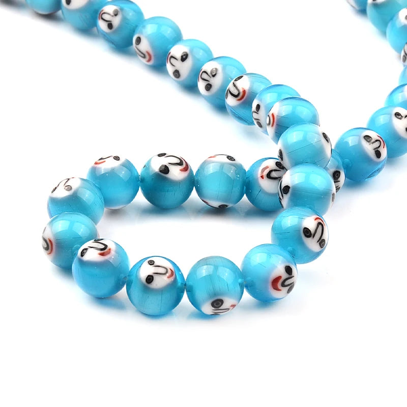 10mm Mixed Colors Lampwork Glass Beads & Smiley Glass Loose Crafts Beads