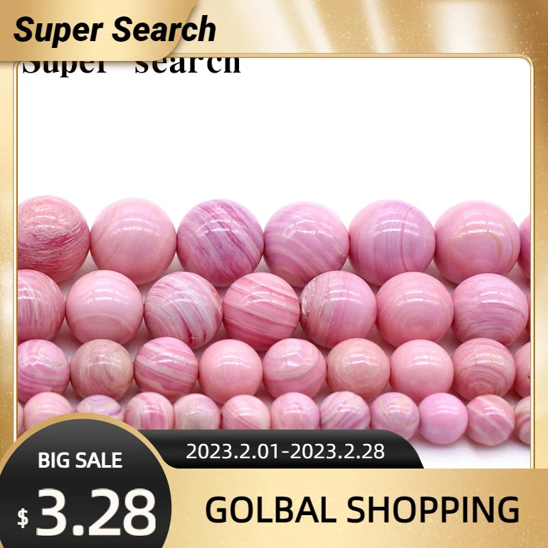 Pink Shell Beads Natural Stone DIY Bead 6-12mm