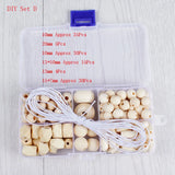 190Pcs Natural Wooden Beads for Jewelry Making DIY Bracelet Necklace