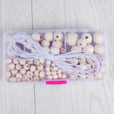 190Pcs Natural Wooden Beads for Jewelry Making DIY Bracelet Necklace