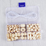 190Pcs Natural Wooden Beads for Jewelry Making DIY Bracelet Necklace