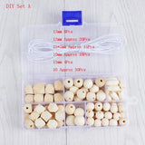 190Pcs Natural Wooden Beads for Jewelry Making DIY Bracelet Necklace