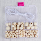 190Pcs Natural Wooden Beads for Jewelry Making DIY Bracelet Necklace