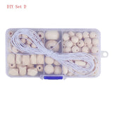 190Pcs Natural Wooden Beads for Jewelry Making DIY Bracelet Necklace