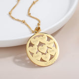 Round Love Name Necklace Family Name Pendant Stainless Steel 18K Plated