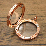 Round Magnet Floating Locket 2PCS/Lot Memory Photo Box Necklace