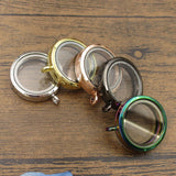 Round Magnet Floating Locket 2PCS/Lot Memory Photo Box Necklace