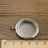 Round Magnet Floating Locket 2PCS/Lot Memory Photo Box Necklace