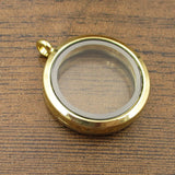 Round Magnet Floating Locket 2PCS/Lot Memory Photo Box Necklace