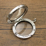 Round Magnet Floating Locket 2PCS/Lot Memory Photo Box Necklace
