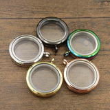 Round Magnet Floating Locket 2PCS/Lot Memory Photo Box Necklace