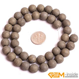 Matte Frost Pyrite Stone Beads 15 Inches Strand 6mm-12mm
