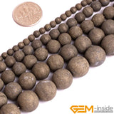 Matte Frost Pyrite Stone Beads 15 Inches Strand 6mm-12mm