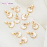Round Moon Rose Angel Pattern Shell Pendants DIY Jewelry Making