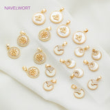 Round Moon Rose Angel Pattern Shell Pendants DIY Jewelry Making