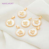Round Moon Rose Angel Pattern Shell Pendants DIY Jewelry Making