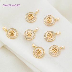 Round Moon Rose Angel Pattern Shell Pendants DIY Jewelry Making