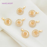 Round Moon Rose Angel Pattern Shell Pendants DIY Jewelry Making