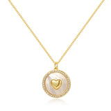 Mother Of Pearl Shell Heart Pendant Necklace Women Girls Gift