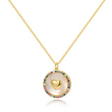 Mother Of Pearl Shell Heart Pendant Necklace Women Girls Gift