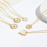 Mother Of Pearl Shell Heart Pendant Necklace Women Girls Gift