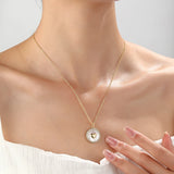 Mother Of Pearl Shell Heart Pendant Necklace Women Girls Gift