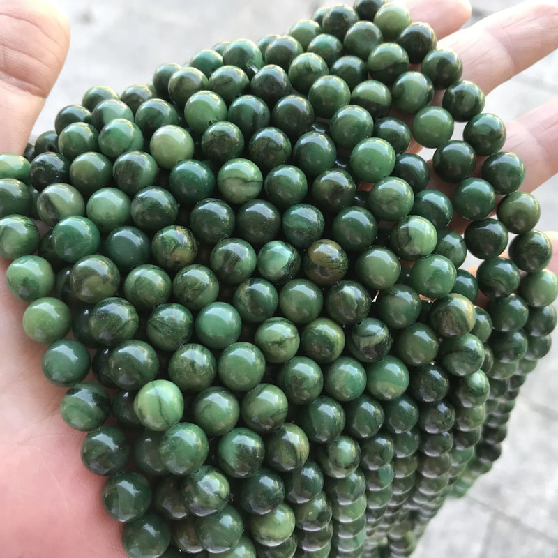 6/8/10mm African Jades Stone Beads - 15'' Strand