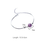 Natural Amethyst Bracelet 925 Silver Box Chain Women's Jewelry